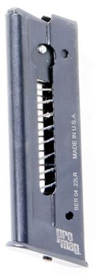 ProMag Standard 7 Round 22 LR Magazine for Beretta 21A Bobcat, Black, Steel