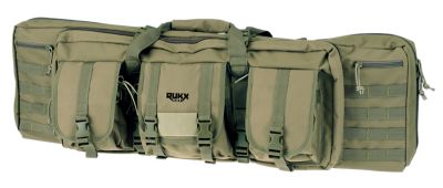 Rukx Gear 36 in. Tactical Rifle 600D Water-Resistant Polyester Double Gun Case, Green
