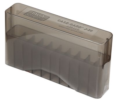 MTM .338 Winchester Magnum/7mm Slip-Top Polypropylene Ammo Box, Holds 20 Rounds, Clear Smoke