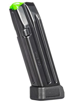 MEC-GAR 20 Round 9mm Luger Magazine for Glock 17, Extended, Black, Carbon Steel w/Black Floorplate