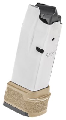 Springfield Armory 15 Round 9mm Luger Magazine for Springfield Hellcat, Extended Floorplate, SS/Dark Earth, Stainless Steel