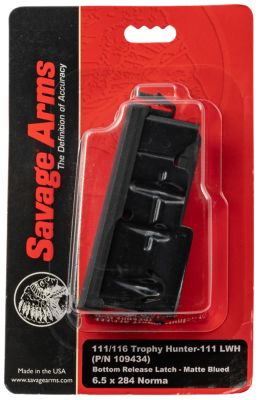 Savage 4 Round 6.5x284 Norma OEM Magazine for Savage Axis/10/110/11/16, Blued, Detachable