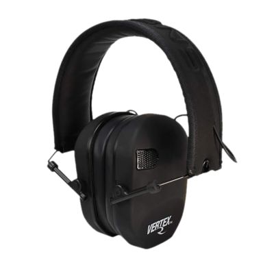 Radians Vertex Ultra-Slim Over-the-Head Electronic Earmuffs, 85 dB Noise Reduction Rating, Black, 1 Pair