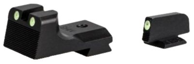 Kimber Ledged Night Sight Set for Kimber 1911, Green/Tritium Black Outline Front, Green/Tritium Black Outline Rear