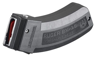 Ruger BX-15 15 Round 17 HMR/22 WMR Magazine for Ruger American Rimfire/77 17 HMR/22WMR BX-15, Black