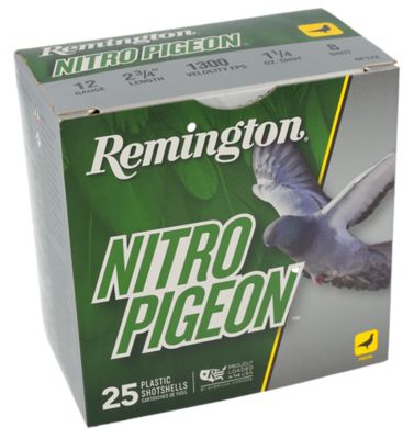 Remington 12-Gauge Nitro Pigeon 8-Shot Shotgun Shells, 2.75 in., 1-1/4 oz., 25 Rounds