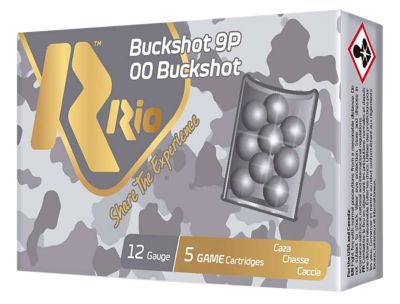 Rio Ammunition 12-Gauge Buckshot Shotgun Shells, 00, 2.75 in., 5 Rounds
