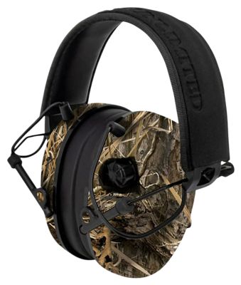 Radians Ducks Unlimited Electronic Over-the-Head Earmuffs, 23 dB Noise Reduction Rating, Mossy Oak, 1 Pair