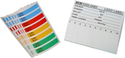 MTM Universal Reloading Labels, Multi-Caliber, Adhesive Paper, 50 Load Labels & 48 Small Color Coded Labels