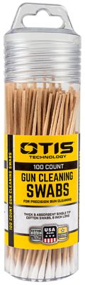 Otis Cotton/Wood Gun Cleaning Swabs in Reusable Storage Tube, 6 in., 100 pc.