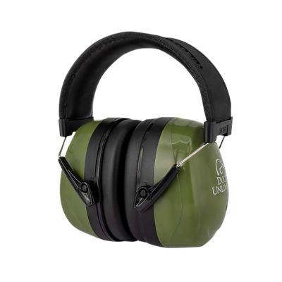 Radians High Performance Over-the-Head Earmuffs, Black/Green, 1 Pair