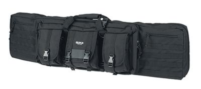 Rukx Gear 36 in. Tactical Rifle 600D Water-Resistant Polyester Double Gun Case, Black