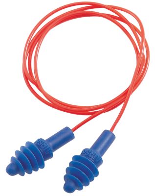 Howard Leight Adult Corded Air Soft Foam Earplugs, 27 dB Noise Reduction Rating, Behind The Neck, Blue/Orange, 2 Pairs