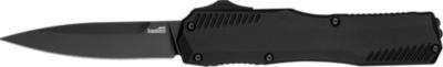 Kershaw 3.30 in. Livewire Automatic OTF Spear Point Folding Knife, Black DLC CPM MagnaCut Steel Blade, Black Anodized Handle