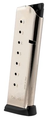 MEC-GAR 8 Round 45 ACP Magazine for 1911 Government, Nickel, Stainless Steel