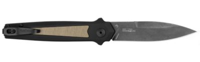 Kershaw 3.5 in. Launch 15 Full-Size Spear Point Folding Knife, Blackwash CPM MagnaCut Blade, Anodized/Canvas Micarta Handle