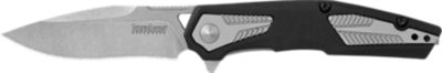 Kershaw 3.13 in. Tremolo EDC Clip Point Folding Knife, Plain Stonewashed 4Cr14 Blade, Black GFN/SS Handle