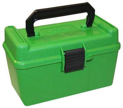MTM .300 Winchester Magnum/7mm Remington Deluxe Polypropylene Ammo Box, Holds 50 Rounds, Green