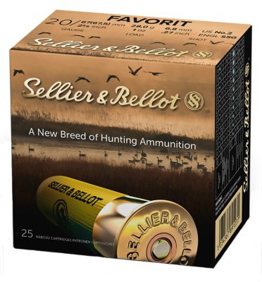 Sellier & Bellot 20-Gauge Hunting 12-Pellet Buckshot Shotgun Shells, #2, 2.63 in., 1 oz., 25 Rounds