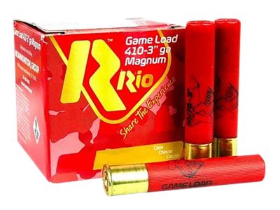Rio Ammunition .410-Bore Game Load 8-Shot Shotgun Shells, 3 in., 11/16 oz., 25 Rounds