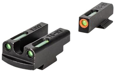 Kimber TFX Pro Sight Set for Kimber Micro 9, Green/Fiber Orange Outline Front, Green/Fiber Black Outline Rear