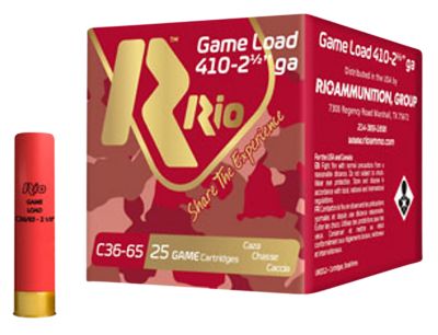 Rio Ammunition .410-Bore Game Load Heavy Field 8-Shot Shotgun Shells, 2.5 in., 1/2 oz., 25 Rounds
