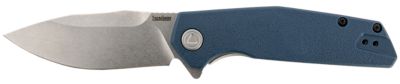 Kershaw 3.20 in. Lucid Clip Point Folding Knife, Plain Stonewashed 8Cr13MoV SS Blade, Blue/Stonewashed Nylon/SS Handle
