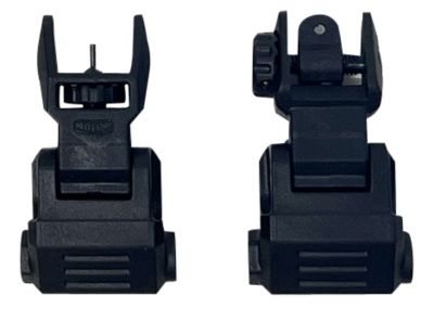 NCStar Picatinny Low Profile Front and Rear Sight Set for AR-15, Black, Polymer