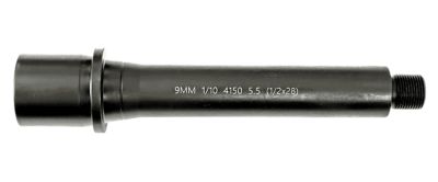 Lead & Steel 9mm AR9 Barrel, 5.50 in., 1/2 in. x 28 Thread, Straight Profile, Black Nitride, Chrome Moly Vanadium
