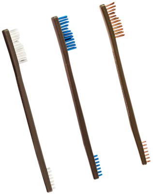Otis Bronze/Nylon/Stainless Steel Bristles All-Purpose Firearm Brushes, 3 pc.