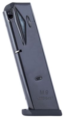 MEC-GAR 15 Round 9mm Luger Magazine for Beretta 92FS/M9/92G/92X, Black, Phosphate Carbon Steel