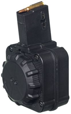 ProMag Standard 65 Round 5.56x45mm NATO Drum Magazine for AR-15, Black, DuPont Zytel Polymer