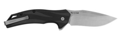 Kershaw Lateral Full-Size Drop Point with Recurve Folding Knife, Stonewashed 8Cr13MoV SS Blade, Gray Textured Nylon Handle
