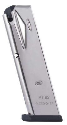 MEC-GAR 15 Round 9mm Luger Magazine for Taurus PT99/PT92, Nickel