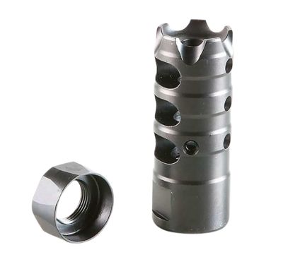 Patriot Ordnance Factory Triple Port Muzzle Brake for AR-Platform, 308 Win/7.62x51mm NATO, 5/8 in. x 24 Thread, Nitride, Steel