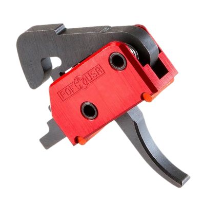 Patriot Ordnance Factory Drop-In Single-Stage Curved Trigger for AR-Platform, 4.50 lb. Draw, Black/Red, Steel w/Aluminum Housing