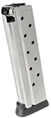 Ruger 10 Round 9mm Luger Magazine for Ruger SR1911 Competition, Stainless Steel