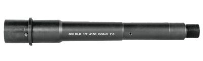 Lead & Steel 300 Blackout Barrel, 7.50 in., 5/8 in. x 24 Thread, Government Profile, M4 Feed Ramps