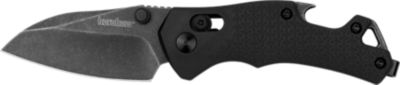 Kershaw 2.35 in. Craze EDC Reverse Tanto Folding Knife, Plain Blackwash 8Cr13MoV SS Blade, Black Textured GFN Handle