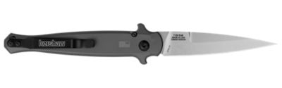 Kershaw 3.5 in. Launch 8 Spear Point Folding Knife, Stonewashed CPM 154 SS Blade, Gray with Insert Aluminum/Carbon Fiber Handle