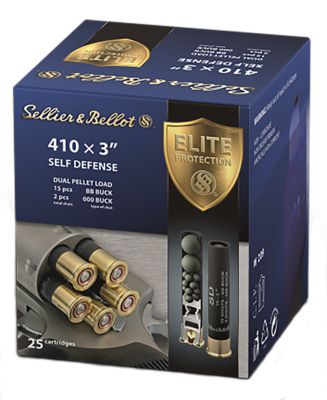 Sellier & Bellot .410-Bore Self Defense 15-Pellet Buckshot Shotgun Shells, 000, 3 in., 11/16 oz., 25 Rounds