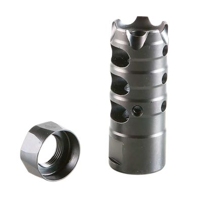 Patriot Ordnance Factory Triple Port Muzzle Brake for AR-Platform, 223 Rem/5.56x45mm NATO, 1/2 in. x 28 Thread, Nitride, Steel