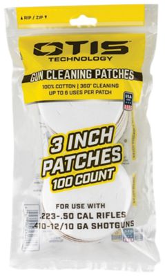Otis All-Caliber Cotton Cleaning Patches, 3 in., 100 pc.