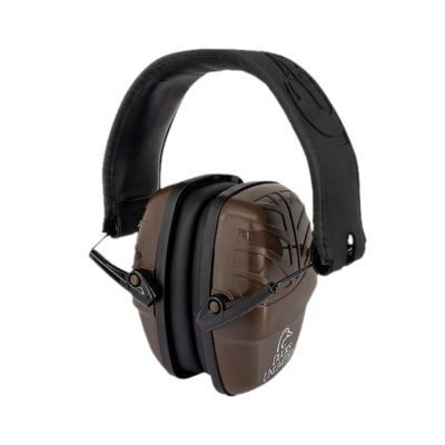 Radians Low-Profile Over-the-Head Earmuffs, Brown, 1 Pair