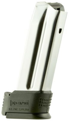 Springfield Armory 10 Round 9mm Luger Magazine for Springfield XD Subcompact, SS/Black, Stainless Steel