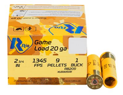 Rio Ammunition 20-Gauge Royal Buck Shotgun Shells, #1, 2.75 in., 1-1/8 oz., 25 Rounds