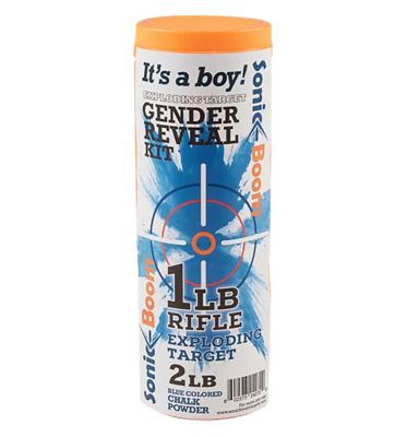 Sonic Boom/Jerent Boy Gender Reveal Kit Exploding Rifle Target, 1 lb., Includes 2 lb. of Blue Colored Chalk Powder