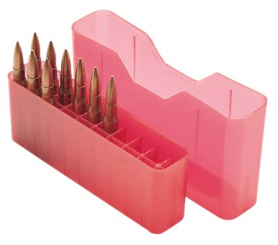 MTM 7mm Remington/.338 Winchester Magnum J-20 Slip-Top Polypropylene Ammo Box, Holds 20 Rounds, Red