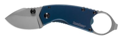 Kershaw 1.70 in. Antic Drop Point Folding Knife with Pocket Clip, Bead Blasted 8Cr13MoV SS Blade, Blue PVD Steel Handle