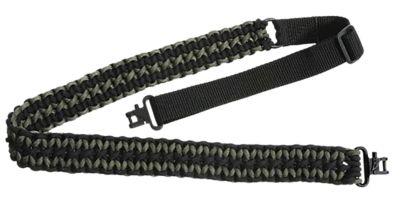 Outdoor Connection Adjustable Paracord Rifle/Shotgun Sling, 1 in. W x 43 in. L, Black/Green